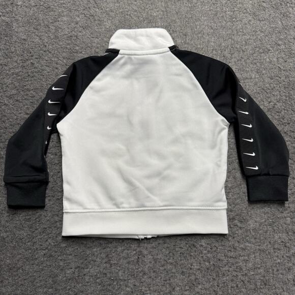 Nike Track Jacket Full Zip Infant Boys Size 12M White Black Swoosh Pockets - Picture 4 of 4
